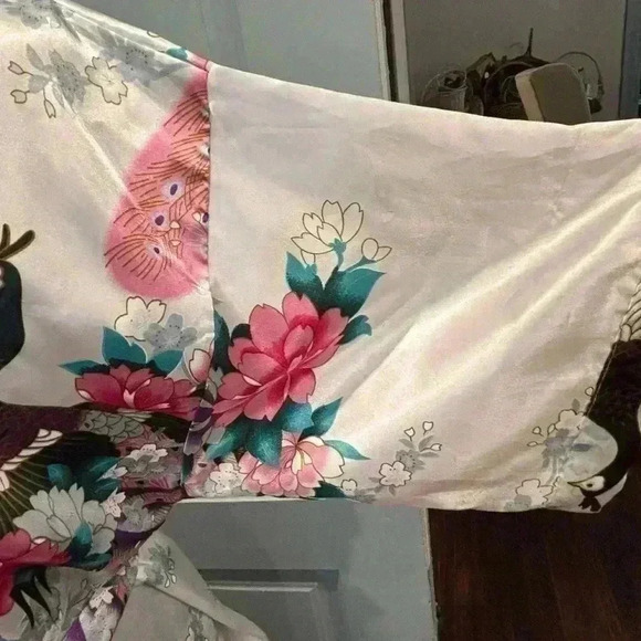 Kimono Peacock Asian Robe One Size Fits All - Picture 4 of 5